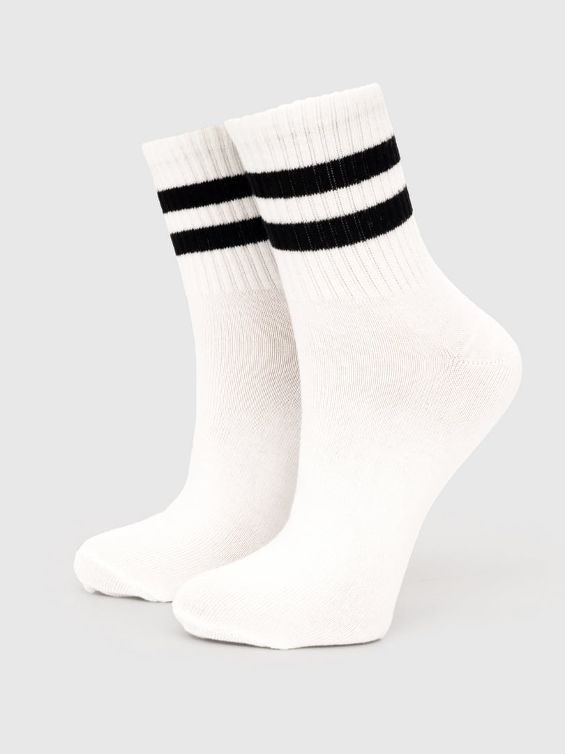 Шкарпетки білі зі смужками | 6748982