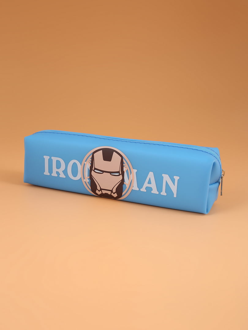 Пенал блакитний з принтом Iron man | 6750008