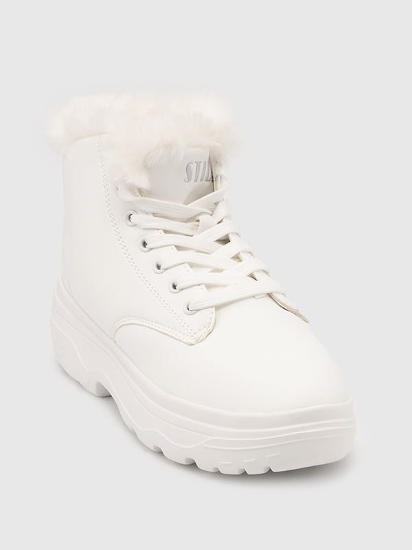 Зимові білі черевики на штучному хутрі | 6748213