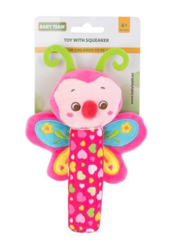 Рожева іграшка з пищалкою “Метелик” | 6748838