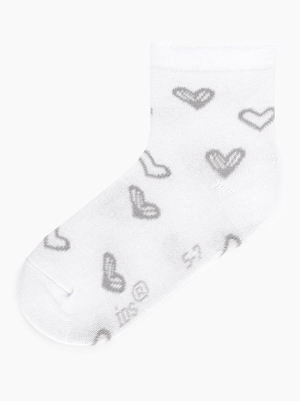 Білі шкарпетки в принт (11-13 р.) | 6751085