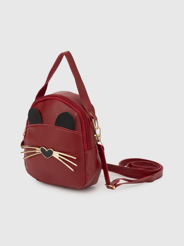 Рюкзак для дівчинки червоний з вушками і вусиками | 6754614