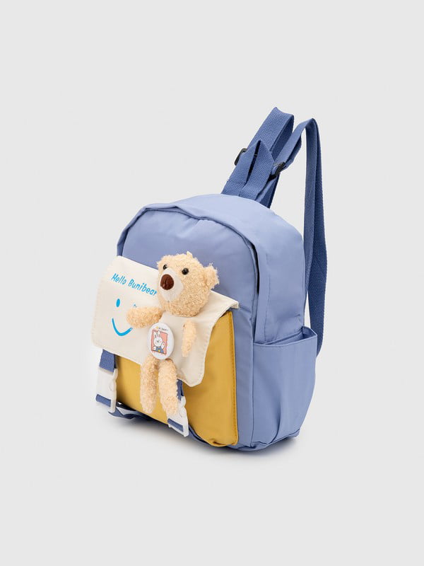Рюкзак блакитний з ведмедиком-іграшкою | 6754622
