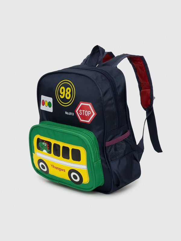 Рюкзак синій з автобусом на кишені | 6754686