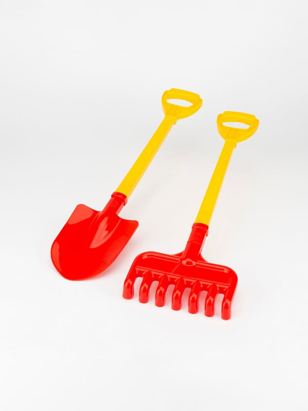 Набір для піску червоно-жовтий: лопата і граблі | 6754845