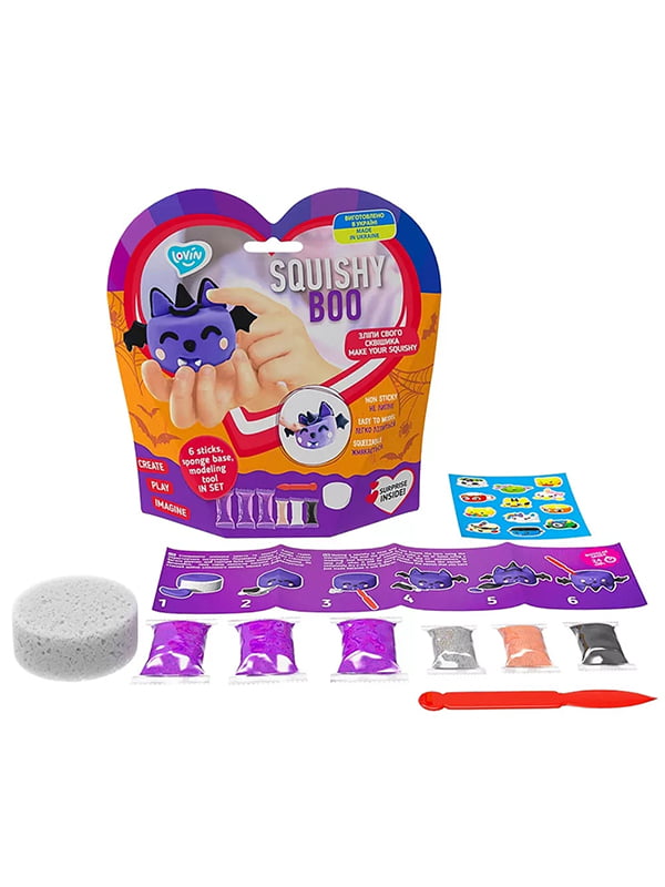 Набір для ліплення з повітряним пластиліном Squishy Boo різнокольоровий | 6755939