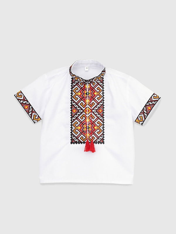 Сорочка з вишивкою біло-червона | 6756158