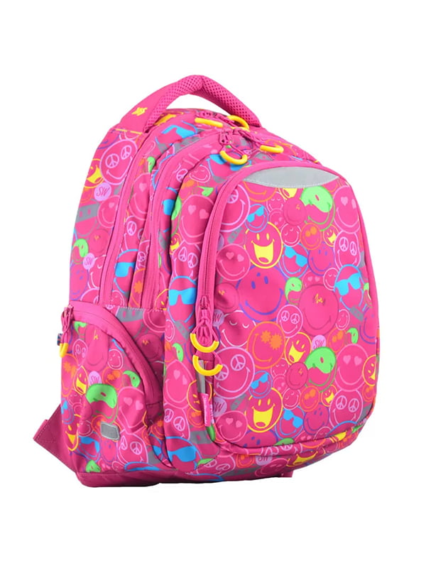 Рюкзак шкільний рожевий в принт | 6757578