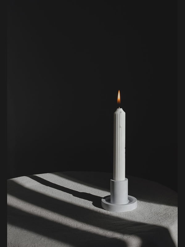 Декоративна соєва свічка столова без аромату (18х2,5 см) | 6763931
