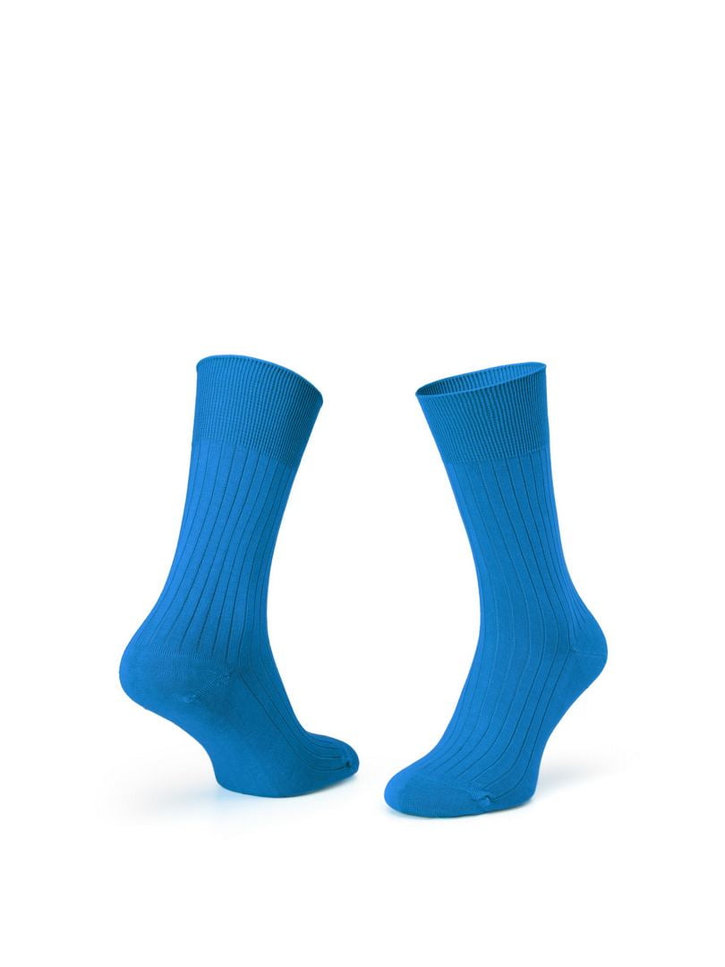 Шкарпетки з полосою з мерсеризованої бавовни блакитні | 6764611