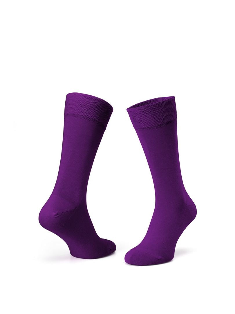 Шкарпетки гладкі з мерсеризованої бавовни фіолетові | 6764627