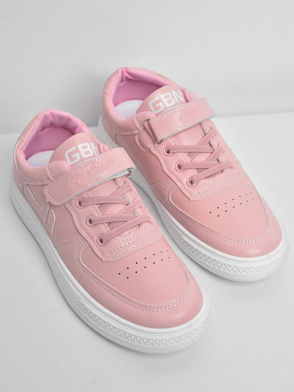 Кросівки рожевого кольору на ліпучці та шнурівці | 6769494