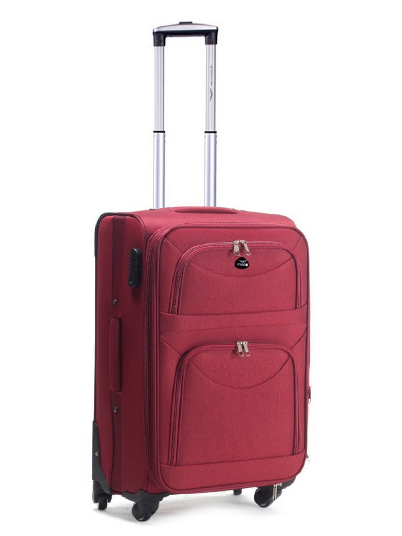 Мала тканинна валіза бордового кольору на 4-х колесах | 6766404