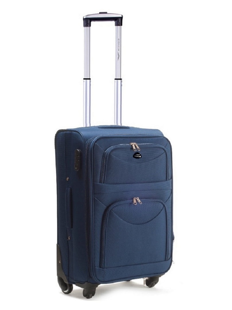 Мала тканинна валіза темно-синя на 4-х колесах | 6766407