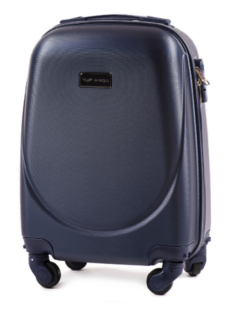 Темно-синя дорожня пластикова валіза маленького розміру на 4-х колесах (28 л) | 6766417