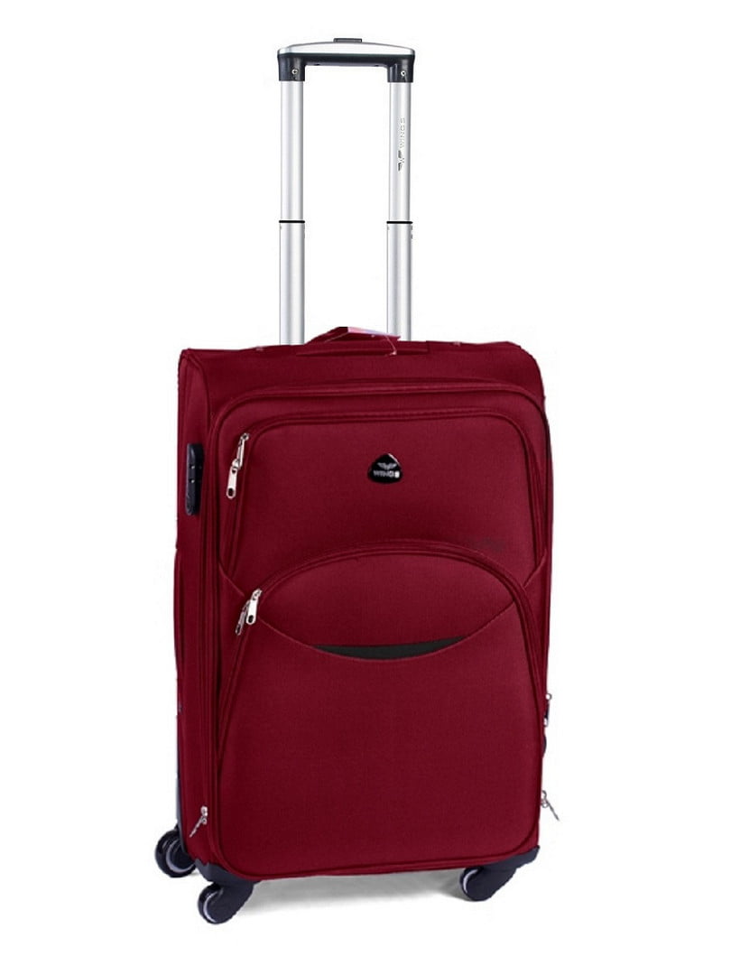 Мала тканинна валіза бордового кольору на 4-х колесах | 6766427