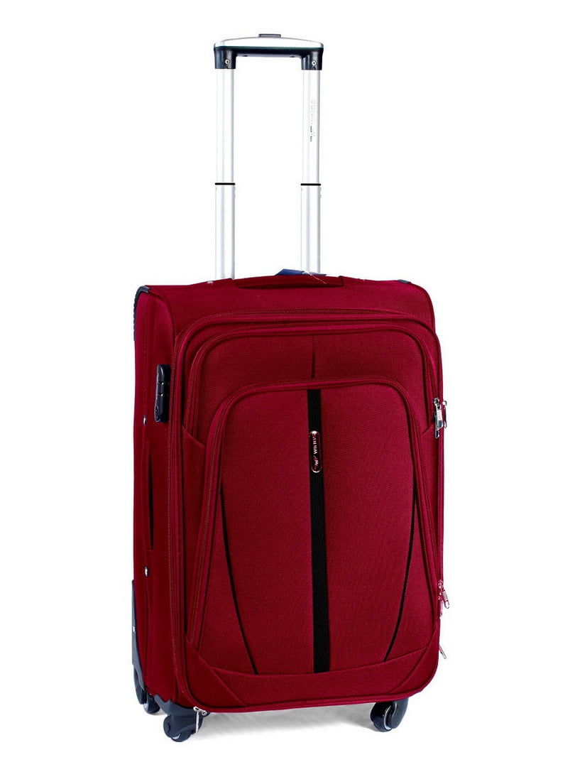Мала тканинна валіза бордового кольору на 4-х колесах | 6766746