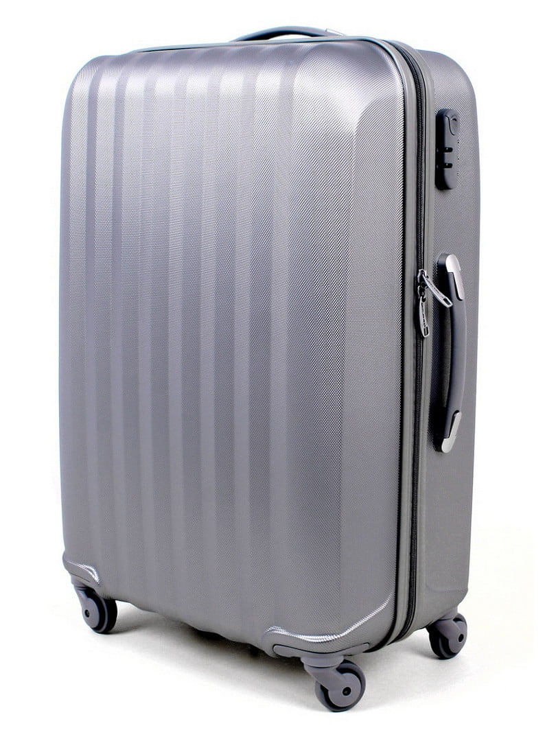 Велика пластикова валіза сріблястого кольору | 6766998