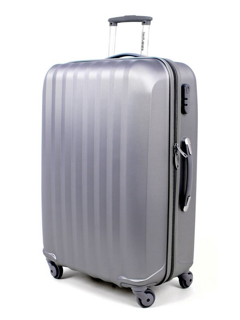 Середня пластикова валіза сріблястого кольору | 6767008