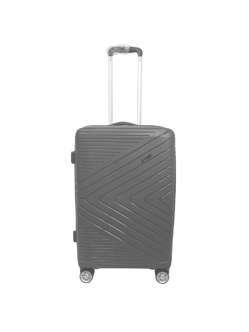 Середня пластикова валіза сірого кольору | 6767107