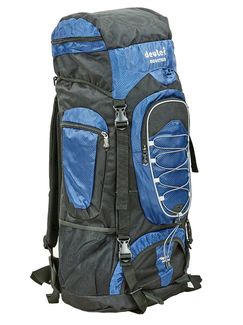 Рюкзак туристичний каркасний 60+10 л нижній вхід синій | 6767186