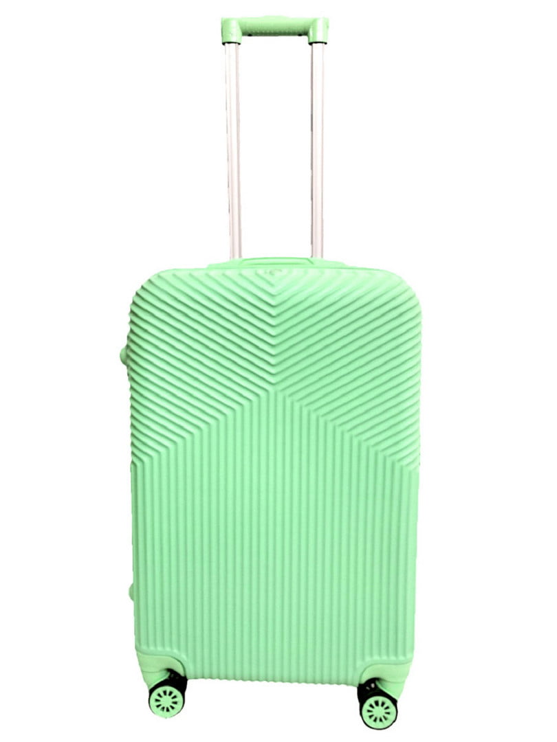Пластикова валіза бірюзового кольору середнього розміру на 4-х колесах | 6767522