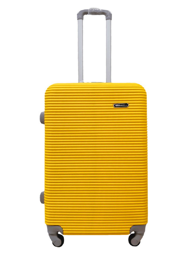 Пластикова валіза середнього розміру жовта на 4-х колесах | 6767539