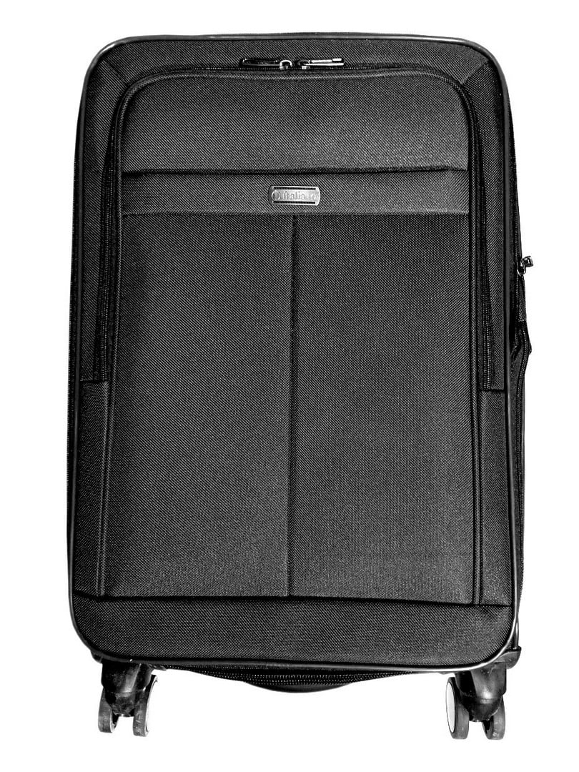 Тканинна валіза середнього розміру чорна на 4-х колесах | 6767553
