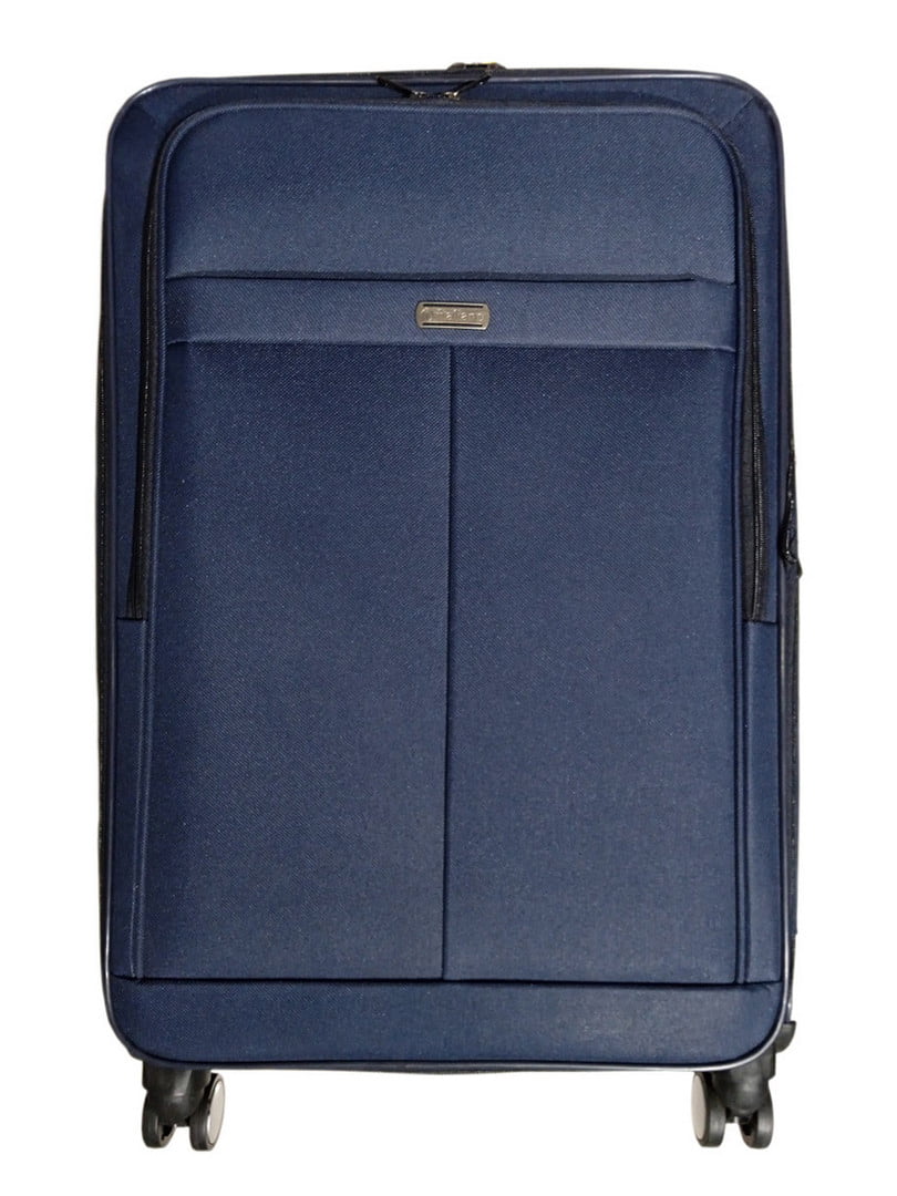 Велика тканинна валіза темно-синього кольору на 4-х колесах | 6767596