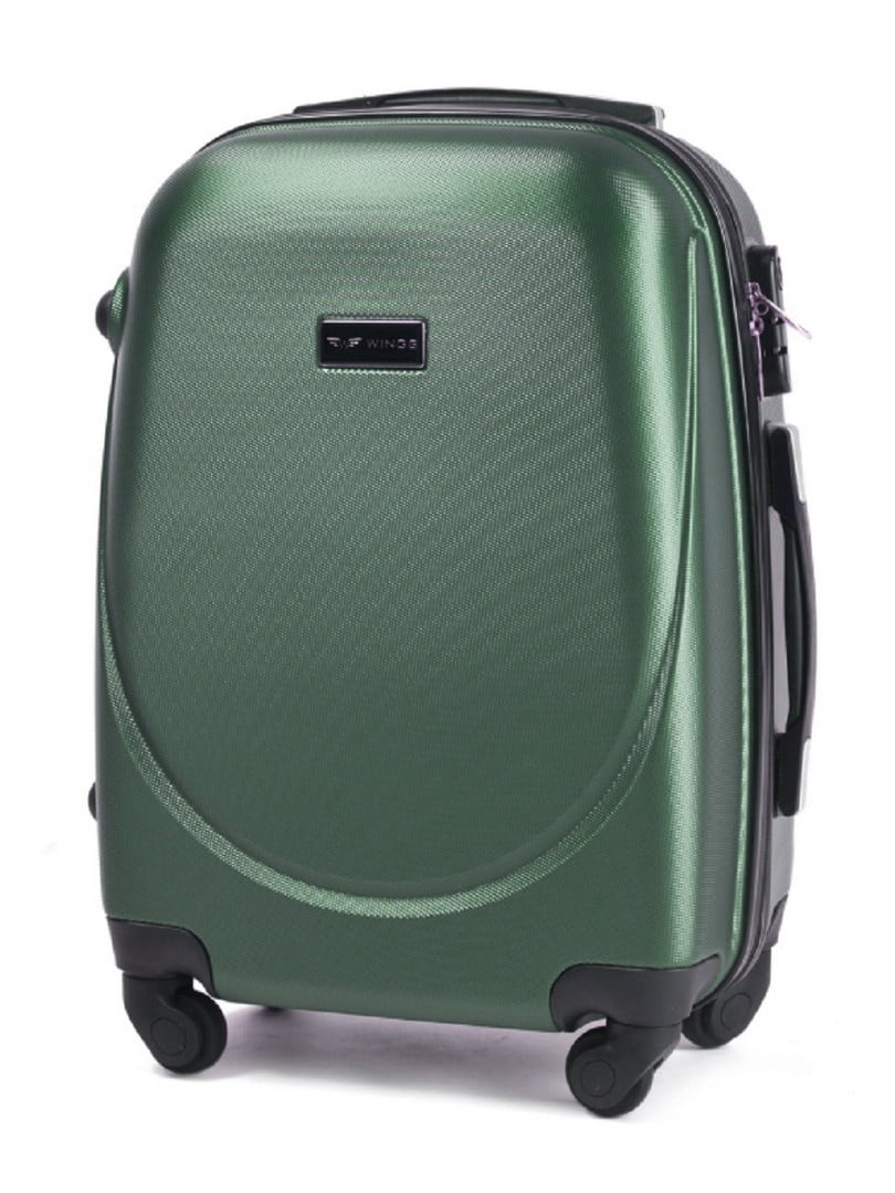 Маленька зелена дорожня пластикова валіза на 4-х колесах (45 л) | 6767704