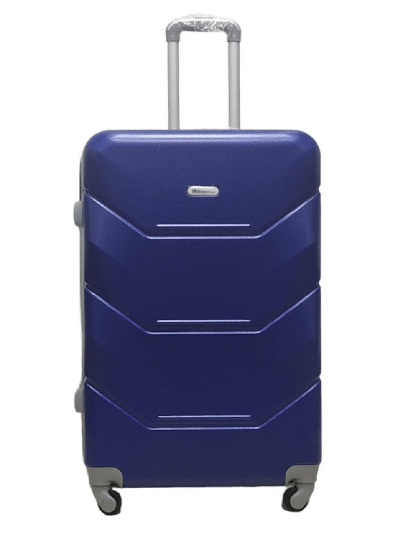 Велика пластикова валіза синього кольору на 4-х колесах | 6767856