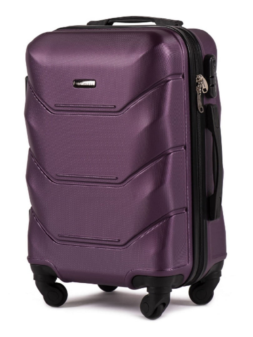 Маленька темно-фіолетова дорожня пластикова валіза на 4-х колесах (45 л) | 6767924