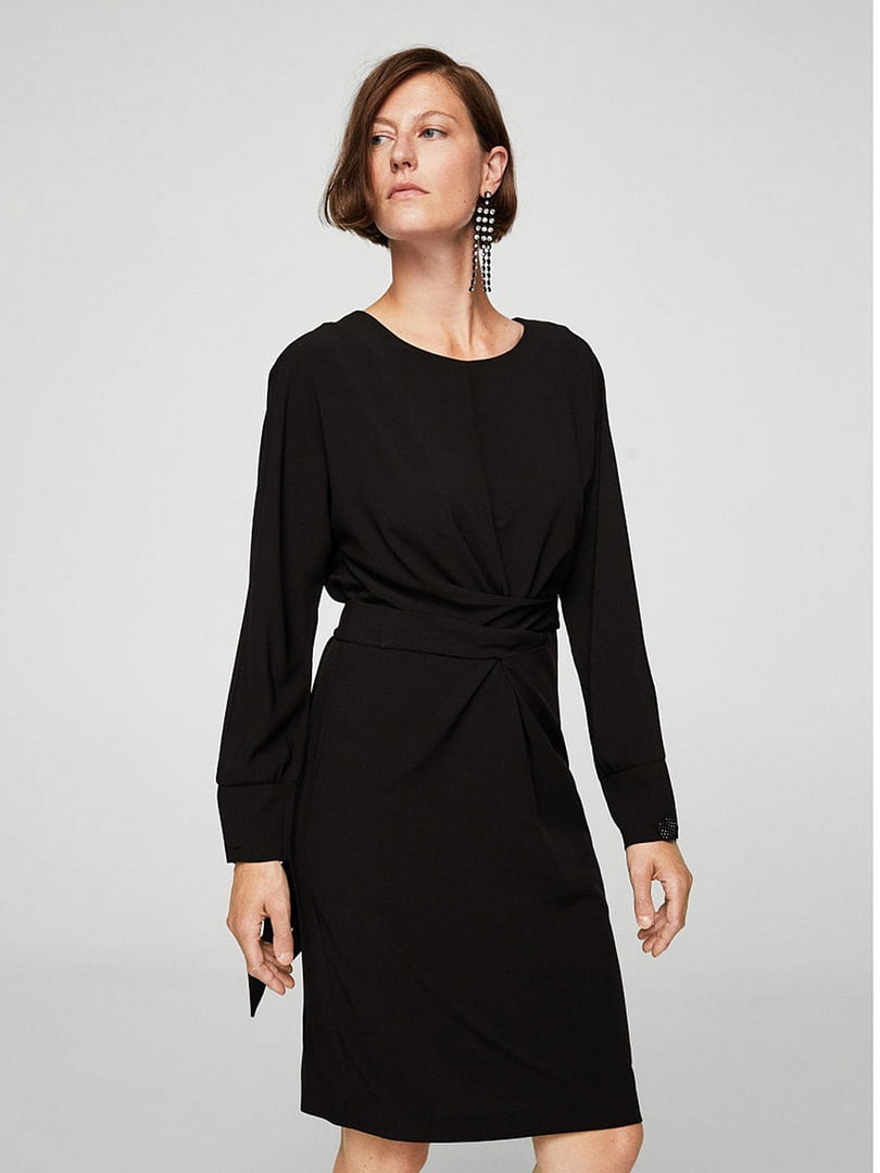 Черное платье с длинным рукавом | 6774116