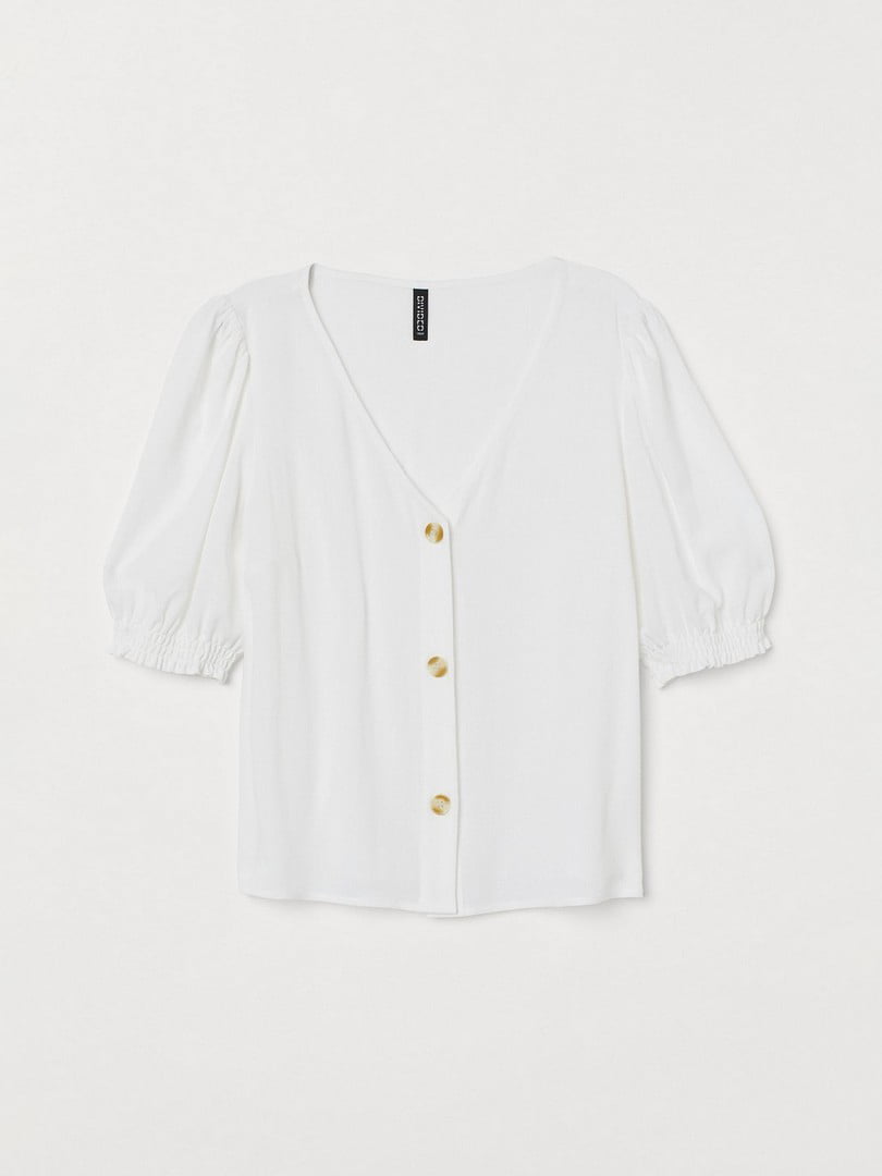 Белая блуза с рукавами-фонариками | 6774236