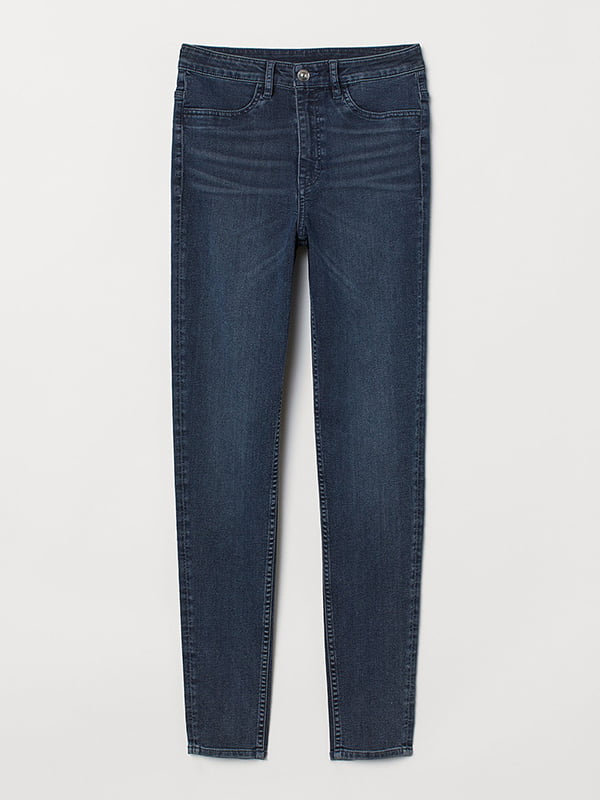 Узкие темно-синие джинсы с высокой талией | 6774394