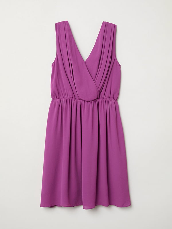 Фиолетовое платье с V-образным вырезом | 6774466