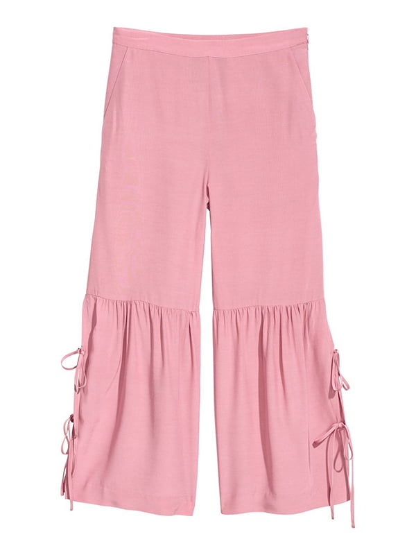 Вільні рожеві штани зі шнурівками з боків | 6774516