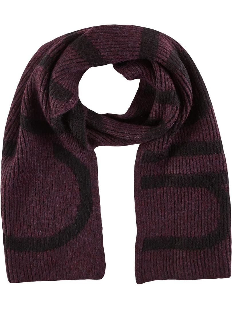 Фиолетовый вязаный шарф с логотипом | 6775691