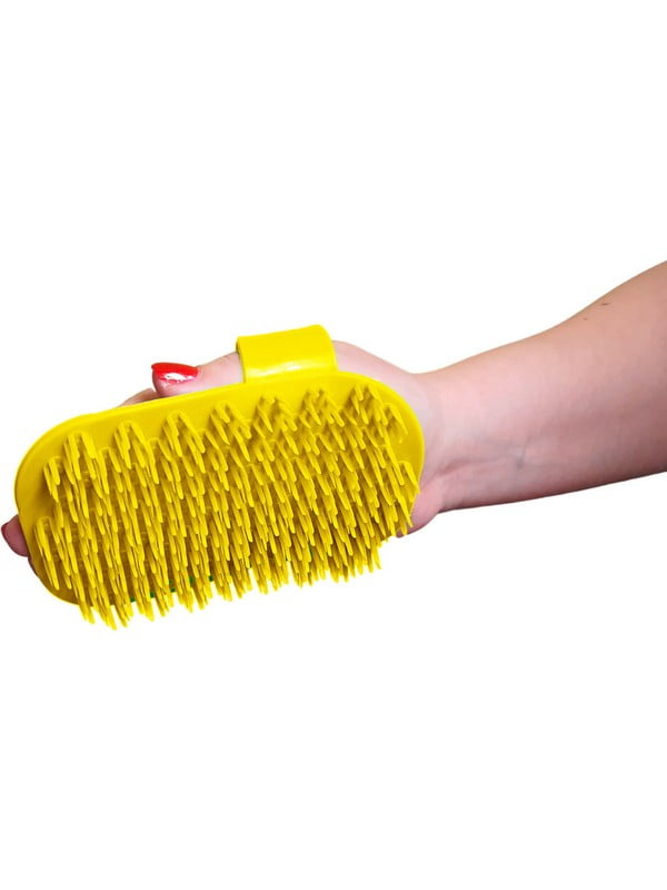 Масажна щітка рукавичка пластикова антицелюлітна Желтый | 6777016