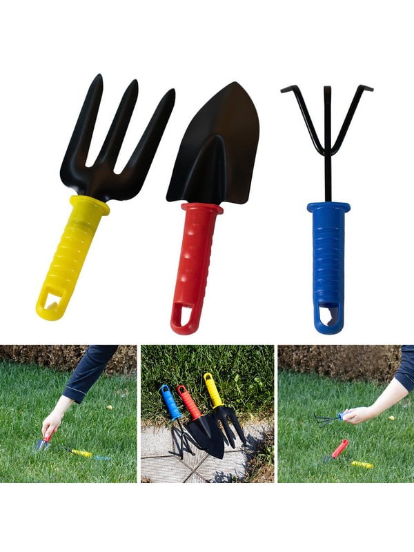 Набір міні садових інструментів з 3 предметів (лопатка, розпушувач та вилка) | 6777136