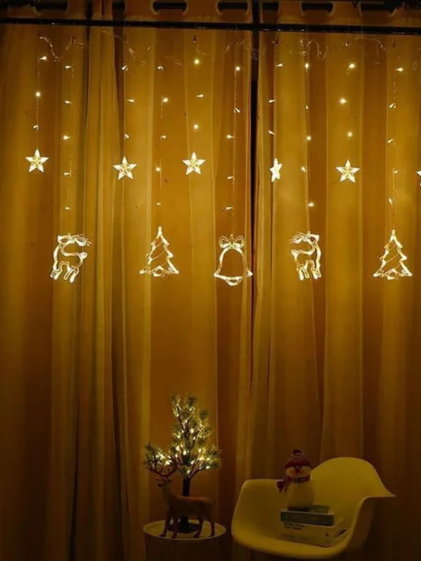Новорічна світлодіодна гірлянда-шторка дощ "Новорічна Казка" (138 LED 2.5 метра, теплий білий) | 6777553