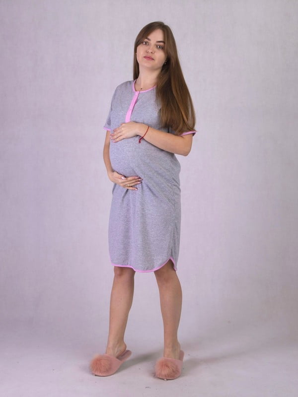 Сіра нічна сорочка для вагітних  | 6780266