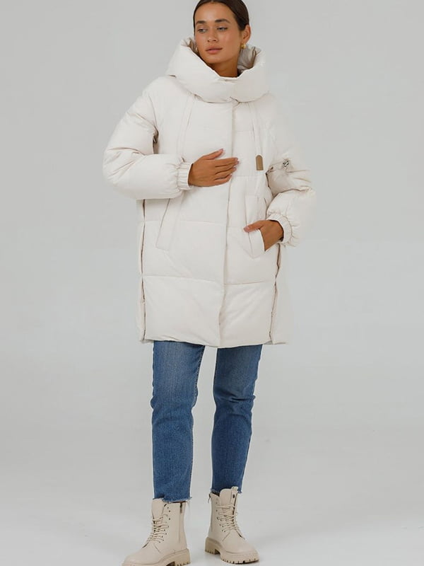 Зимова куртка-зефірка молочного кольору | 6781587