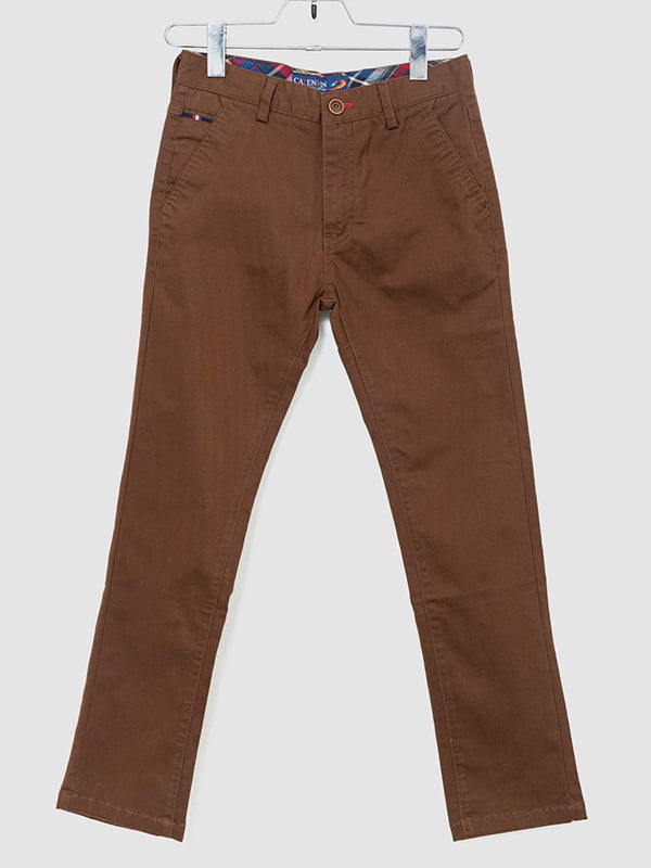 Прямые коричневые брюки средней посадки | 6781820