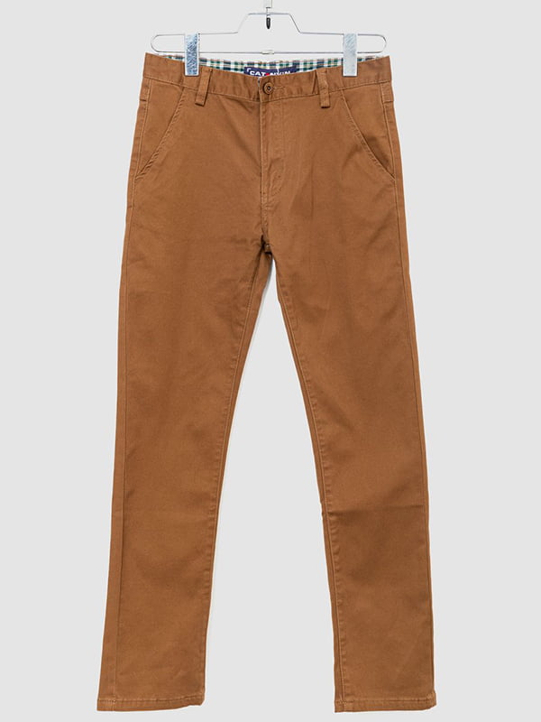Прямые коричневые брюки средней посадки | 6781825
