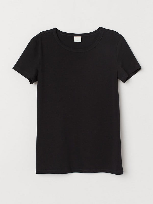 Черная базовая футболка из органического хлопка | 6782397