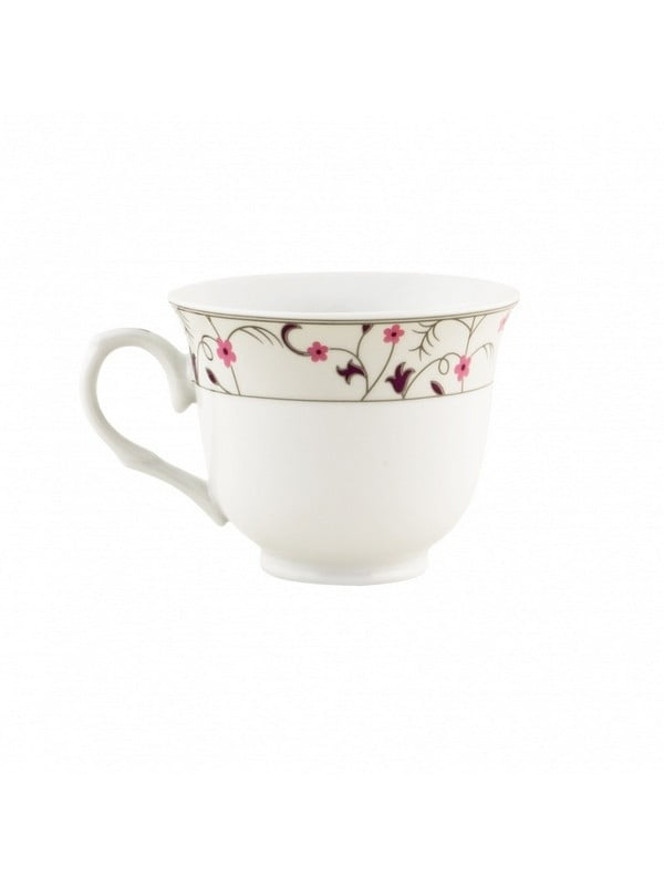 Чашка із кістяної порцеляни з квітковим орнаментом (200 мл) | 6793964