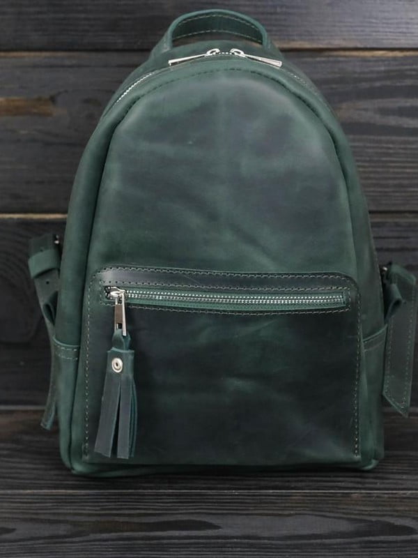 Рюкзак з натуральної шкіри "Лімбо" зелений | 6797407