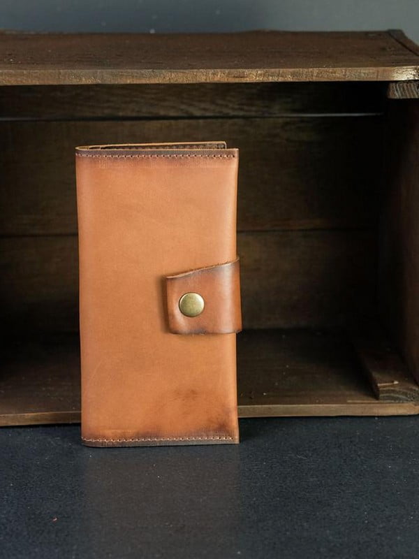 Шкіряний гаманець Berty (18см) коричневий | 6798087