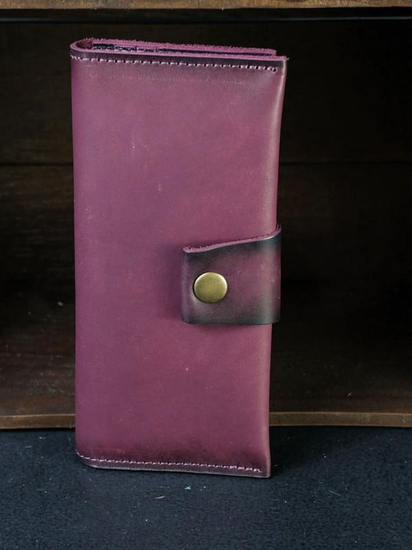 Кожаный фиолетовый кошелек Berty (20 см) | 6798103